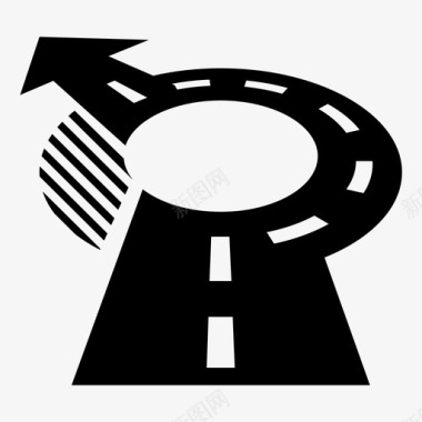 环形交叉口方向车道图标图标