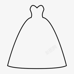 无肩带礼服采购产品婚纱婚纱衣服图标高清图片