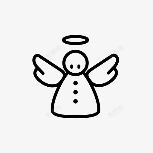 天使天堂圣人图标svg_新图网 https://ixintu.com 圣人 圣诞套装2 圣诞节 天使 天堂 翅膀
