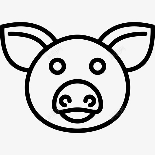 猪动物脸图标svg_新图网 https://ixintu.com 农场 动物 猪 脸