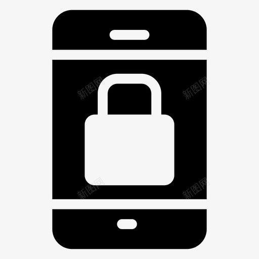 移动锁定专用图标svg_新图网 https://ixintu.com 专用 安全 安全标志符号图标 智能手机 移动 锁定
