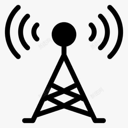设备天线互联网图标svg_新图网 https://ixintu.com wifi 互联网 塔台 天线 技术 网络通信符号 设备