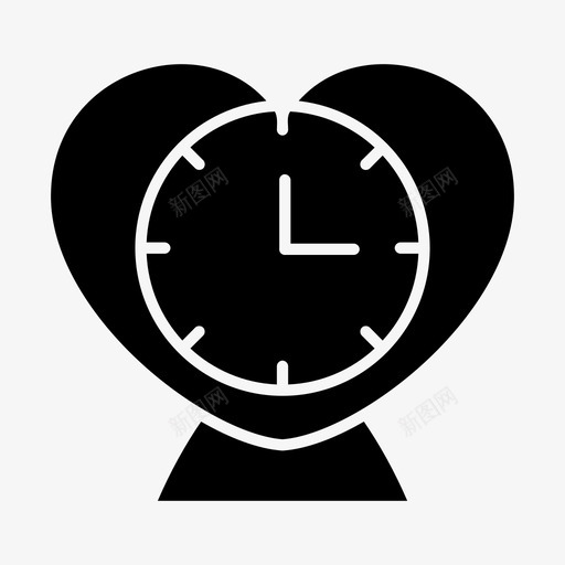 心形钟时间手表图标svg_新图网 https://ixintu.com 心形钟 手表 时间