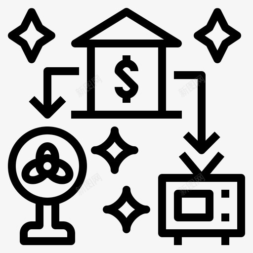 新家电贷款家庭个人贷款图标svg_新图网 https://ixintu.com 个人贷款 家庭 新家电贷款