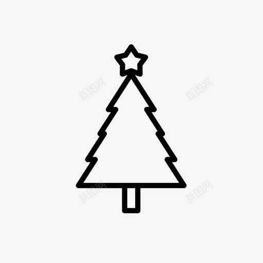 圣诞树闪亮星星图标svg_新图网 https://ixintu.com 圣诞套装4 圣诞树 星星 闪亮