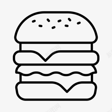 汉堡快餐高脂肪食品图标图标