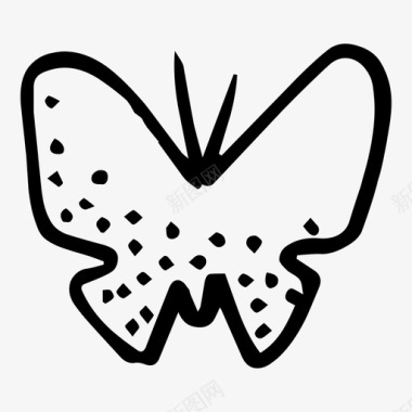 蝴蝶虫子涂鸦图标图标