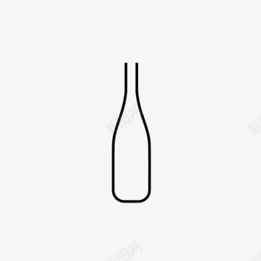 酒瓶葡萄酒和玻璃杯图标图标