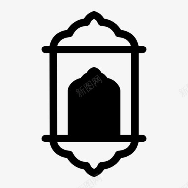 伊斯兰窗户艺术伊斯兰图案图标图标