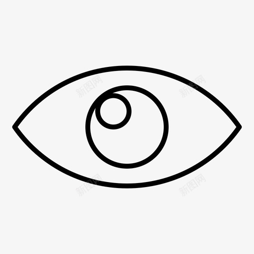眼睛眼镜视力图标svg_新图网 https://ixintu.com 安全细线图标 眼睛 眼镜 视力