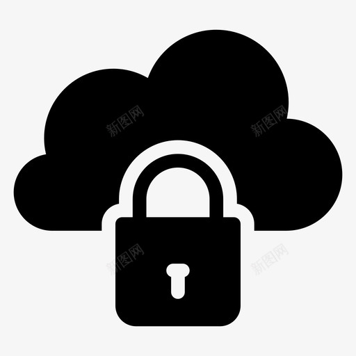 云锁密码图标svg_新图网 https://ixintu.com 云 天空 安全 安全标志符号图标 密码 锁