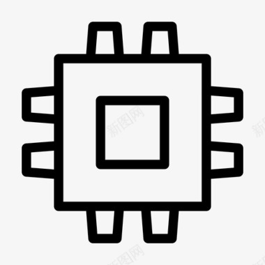微芯片电路计算机芯片图标图标