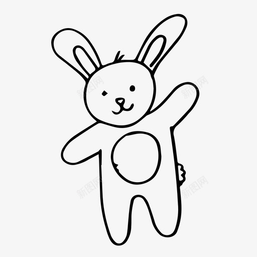 兔子填充动物新宝宝涂鸦图标svg_新图网 https://ixintu.com 兔子 填充动物 新宝宝涂鸦