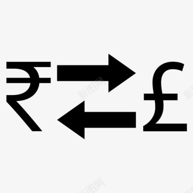 卢比英镑兑换货币外汇图标图标