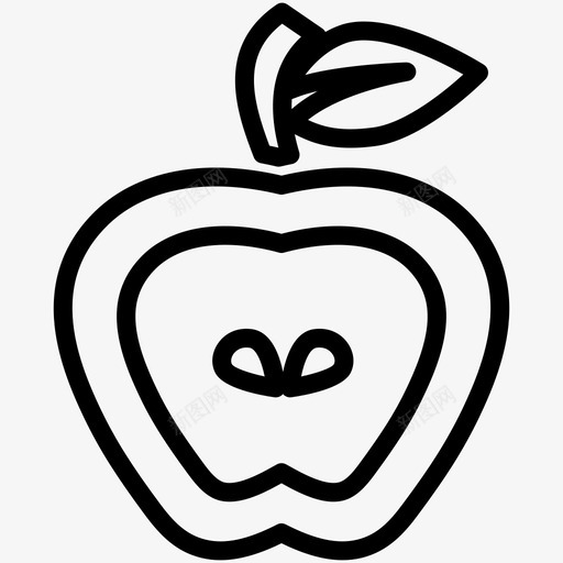苹果美味食物图标svg_新图网 https://ixintu.com 家居用品 水果 甜食 美味 苹果 食物