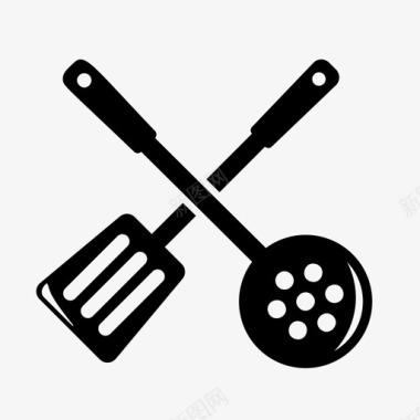 采购产品厨房工具厨房用具开槽勺子图标图标