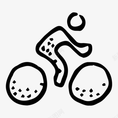 自行车道自行车涂鸦图标图标