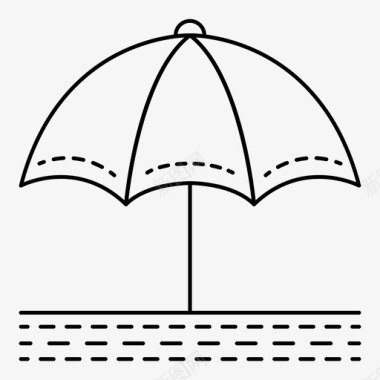 雨伞海滩假日图标图标