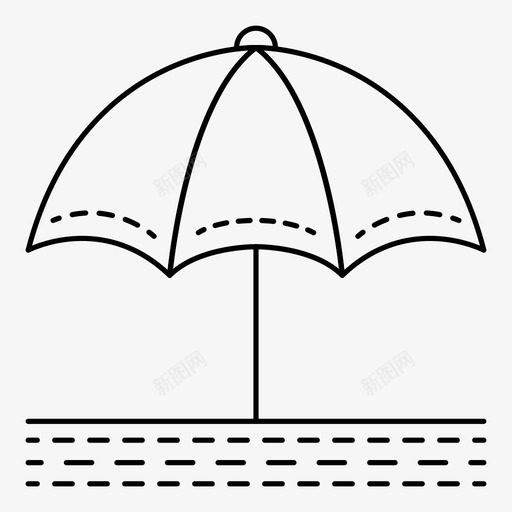 雨伞海滩假日图标svg_新图网 https://ixintu.com 假日 度假 旅游 旅游图标集 海滩 雨伞