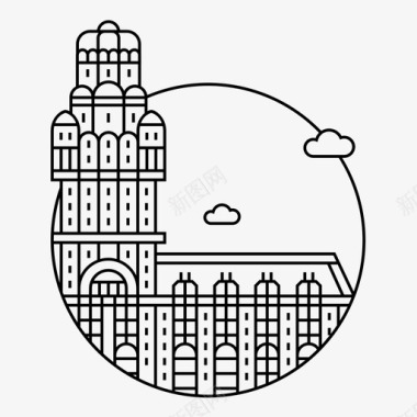 蒙得维的亚建筑城市图标图标
