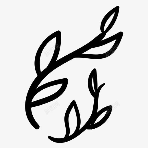 叶美丽装饰图标svg_新图网 https://ixintu.com 叶 手绘 木棒 植物 美丽 自然 装饰