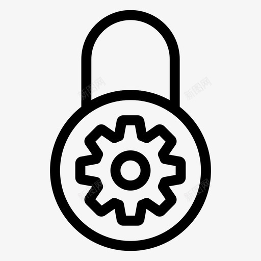 锁齿轮保护图标svg_新图网 https://ixintu.com 保护 安全 安全线图标 设置 锁 齿轮