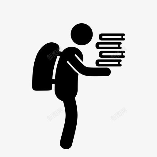 忙学生背包考试图标svg_新图网 https://ixintu.com 作业 学生 忙学生 考试 背包