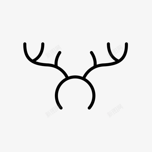 头带服装鹿头带图标svg_新图网 https://ixintu.com 圣诞套装1 头带 服装 驯鹿角 鹿头带
