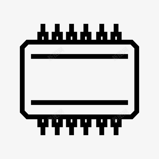 集成电路芯片计算机图标svg_新图网 https://ixintu.com 微处理器 电子 电子元件 芯片 计算机 轮廓集 集成电路