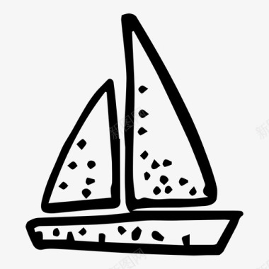 帆船涂鸦船图标图标