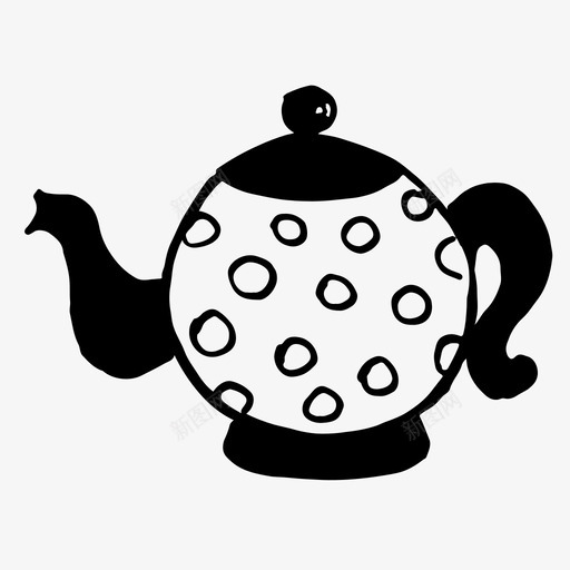 茶壶手绘水壶图标svg_新图网 https://ixintu.com 手绘 水壶 素描 素描图标 茶壶