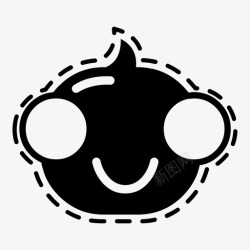 有表情的冰激凌没有眼睛有兴趣可爱的表情图标高清图片