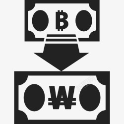 汇率换算比特币兑韩元换算货币图标高清图片