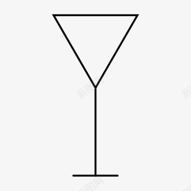 马提尼杯玻璃器皿图标图标