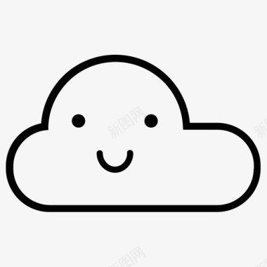 微笑的云气候云图标图标