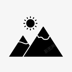山有山有太阳画廊自然图标高清图片