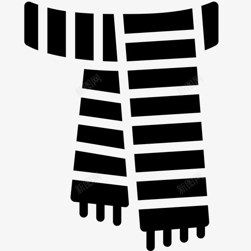 条纹围巾服装条纹图标svg_新图网 https://ixintu.com 保暖 冬季 女士服装固体 服装 条纹 条纹围巾