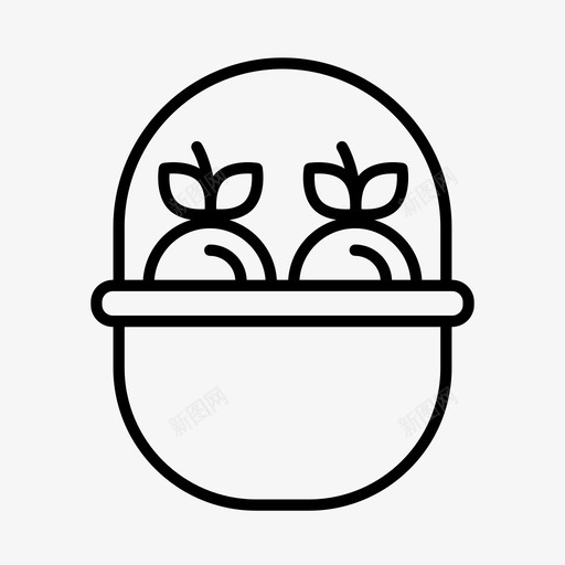 水果篮子农场图标svg_新图网 https://ixintu.com 农产品 农场 收获 水果 篮子 食物