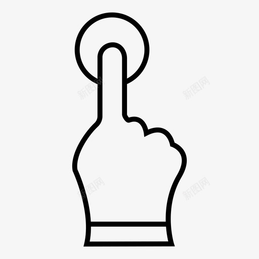 单键单击手指图标svg_新图网 https://ixintu.com 单击 单键 工具 手势细线 手指 触摸 轻触
