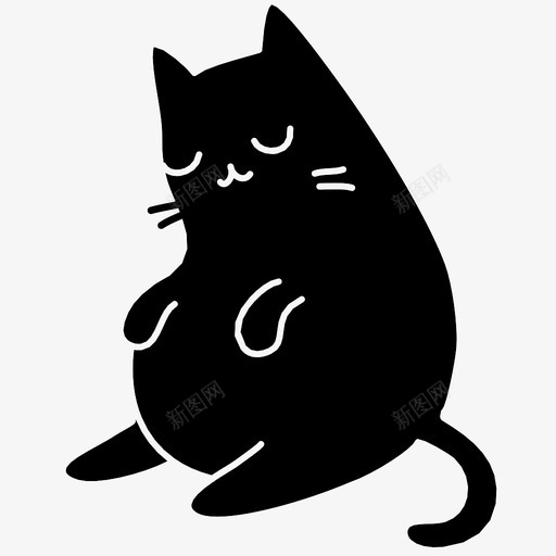 猫咪打盹可爱胖胖图标svg_新图网 https://ixintu.com 可爱 宠物 猫咪 猫咪打盹 胖胖