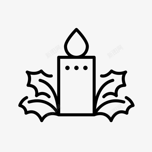 蜡烛圣诞蜡烛灯图标svg_新图网 https://ixintu.com 圣诞套装5 圣诞蜡烛 槲寄生 灯 蜡烛