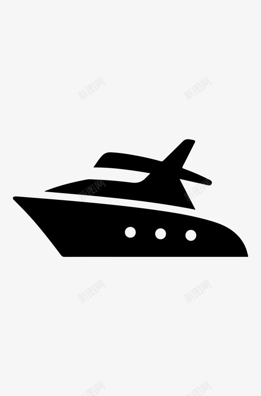 游艇海滩船图标svg_新图网 https://ixintu.com 夏天 它的夏天 海 海滩 游艇 船