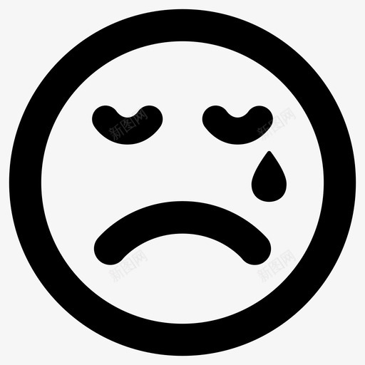 哭流泪表情符号图标svg_新图网 https://ixintu.com 哭 流泪 表情符号