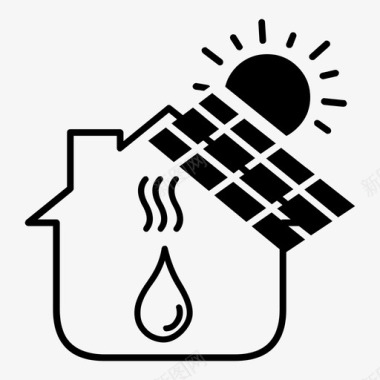 太阳能板集热器家用能源图标图标