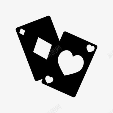 赌博卡钻石心脏图标图标