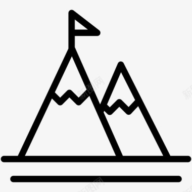 山地探险露营图标图标