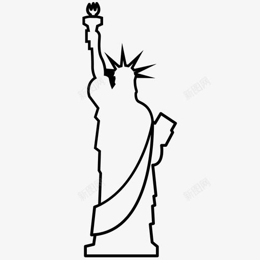 自由女神像纪念碑纽约图标svg_新图网 https://ixintu.com 纪念碑 纽约 美国 自由女神像