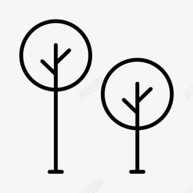 树木树叶花园图标图标