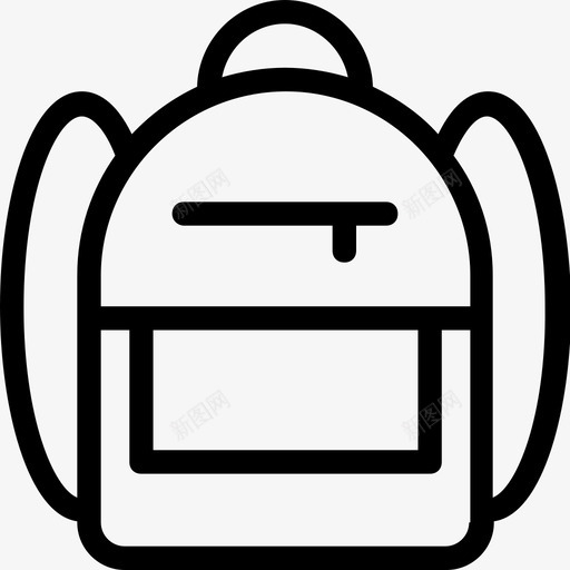 背包书包学校和教育平滑线图标svg_新图网 https://ixintu.com 书包 学校和教育平滑线图标 背包