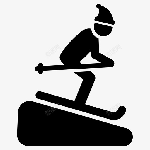 滑雪滑雪者图标svg_新图网 https://ixintu.com 滑雪 滑雪者
